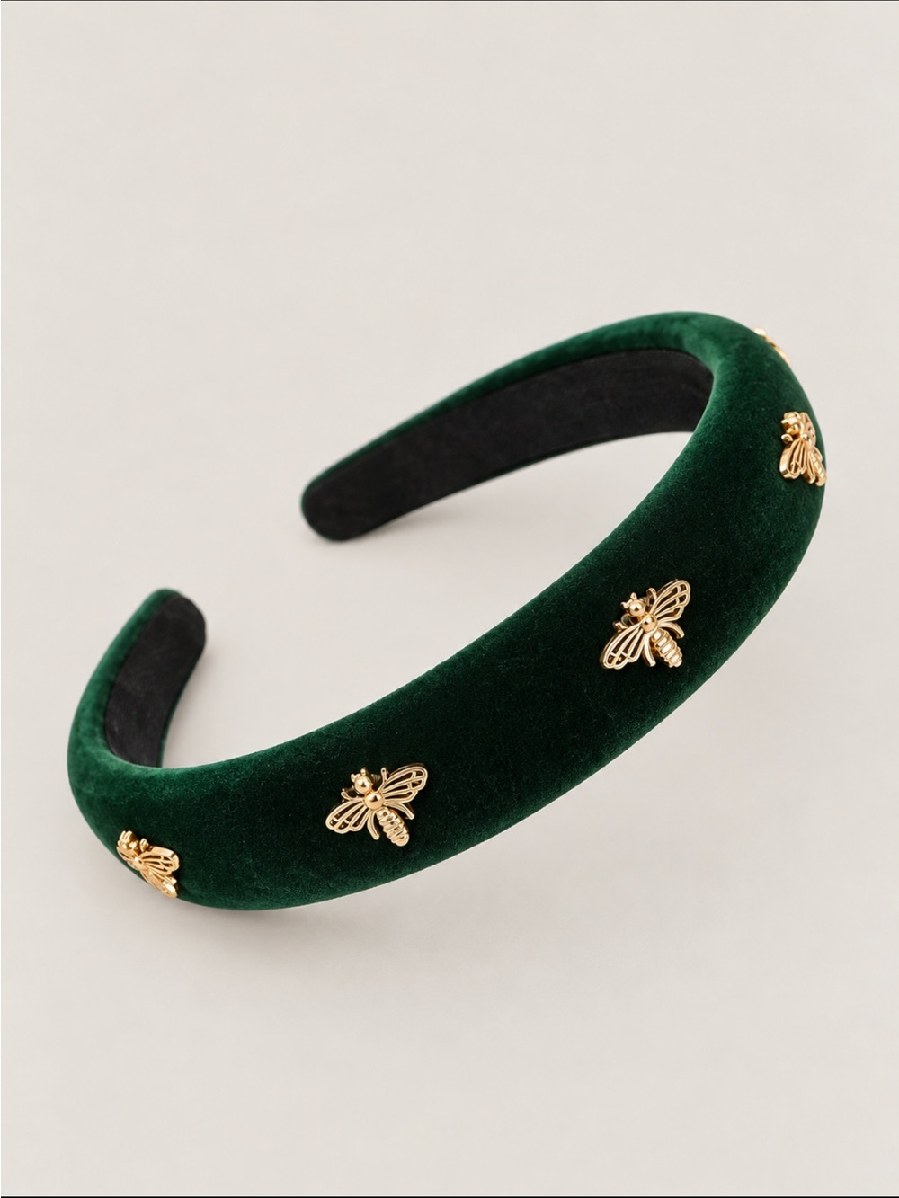 New! Emerald Green Velvet Bee Headband NWOT